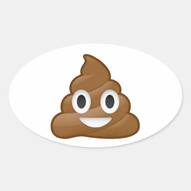 Sticker Ovale Poop émoji (Devant)