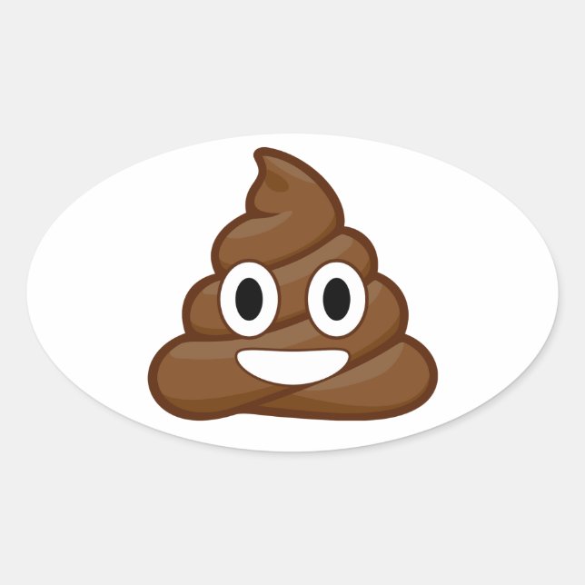 Sticker Ovale poop emoji (Devant)