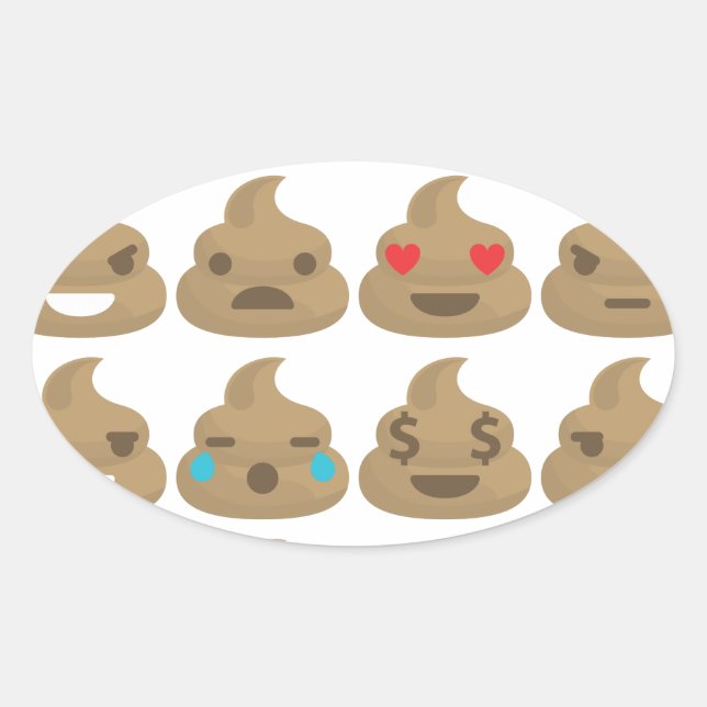 Sticker Ovale poop emojis (Devant)