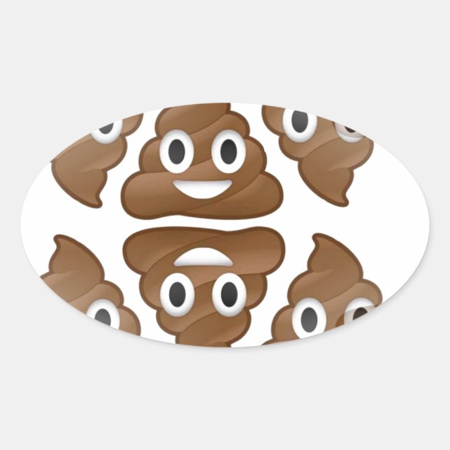 Sticker Ovale poop emojis (Devant)