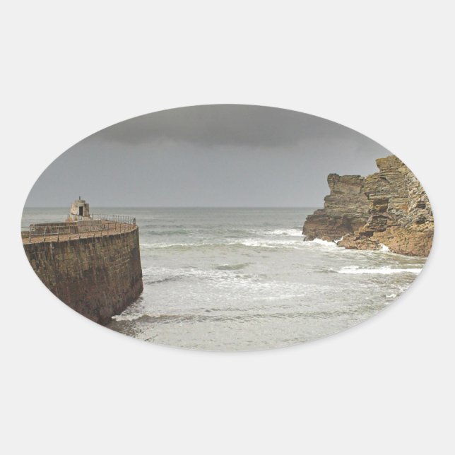 Sticker Ovale Port de Portreath (Devant)
