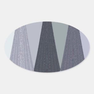 Sticker Ovale Pots Chevron Gris Cendré Imprimer