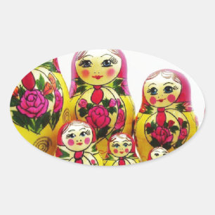 Sticker Ovale Poupées de Matryoshka