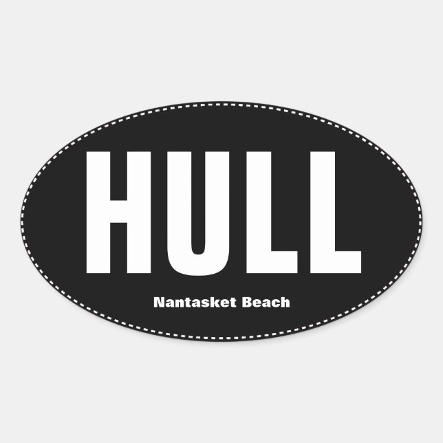Sticker ovale pour pare-chocs Hull Nantasket Beach (Devant)