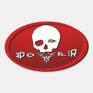 Sticker Ovale Pozzer rouge