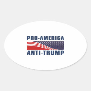 Sticker Ovale Pro-America Anti-Trump