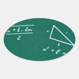 Sticker Ovale professeur de mathématiques algebra geek