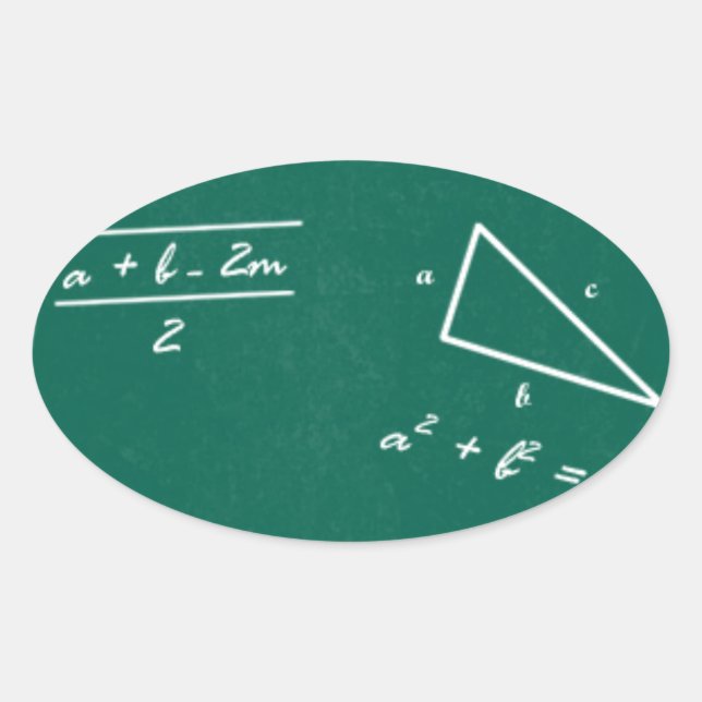 Sticker Ovale professeur de mathématiques algebra geek (Devant)