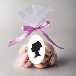 Sticker Ovale Profil vintage de la dame de régence Silhouette Fa