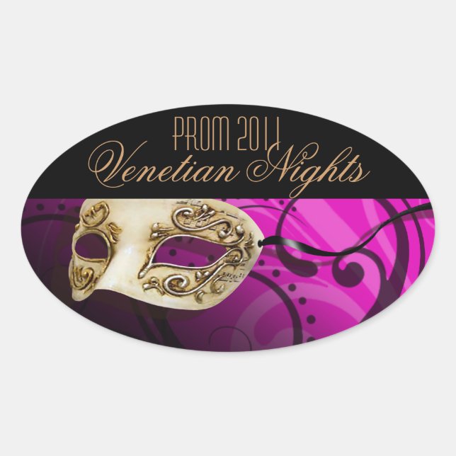 Sticker Ovale Prom 2011 Venetian Nights Masquerade Party (Devant)