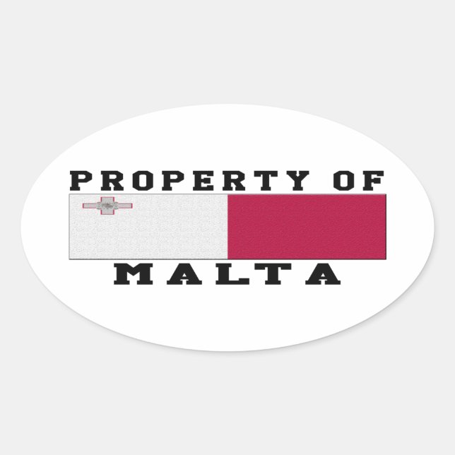Sticker Ovale Propriété De Malte (Devant)