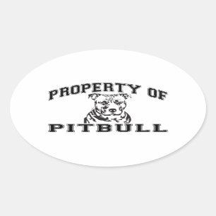 Sticker Ovale Propriété de Pitbull