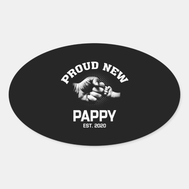 Sticker Ovale Proud New Pappy EST 2020 (Devant)