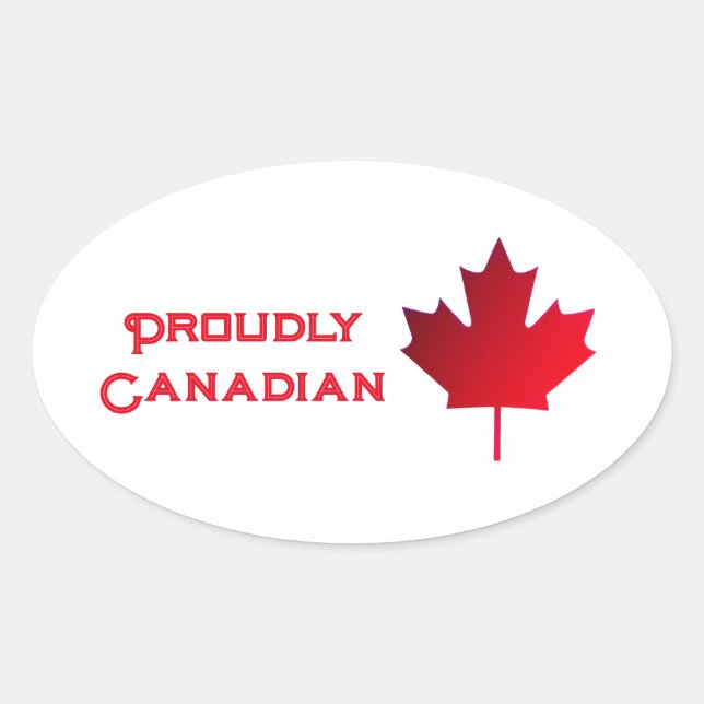 Sticker Ovale Proudly Canadian Patch (Devant)