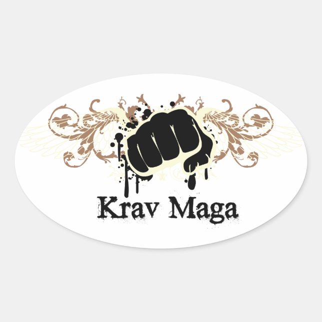 Sticker Ovale Punch de Krav Maga (Devant)