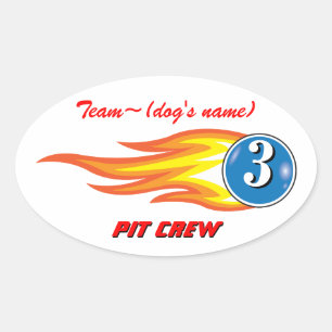 Sticker Ovale Pup Cup Classic_Team "Nom du chien"_Pit Crew perso
