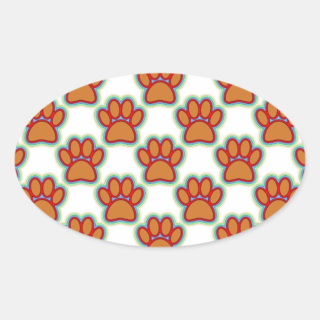 Sticker Ovale Puppy Paws (Devant)