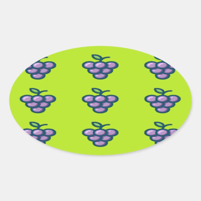 Sticker Ovale Purple grapes (Devant)