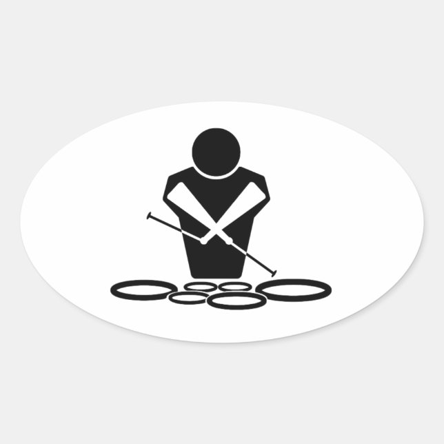 Sticker Ovale Quads - Tambours à tentes - Toms (Devant)