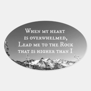Sticker Ovale Quand mon coeur est bouleversé par la Bible Verse