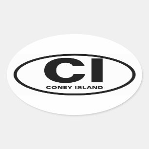 Sticker Ovale QUATRE Coney Island "ci "