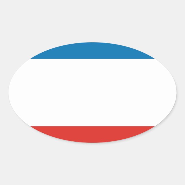 Sticker Ovale QUATRE Drapeau de Crimée (Devant)
