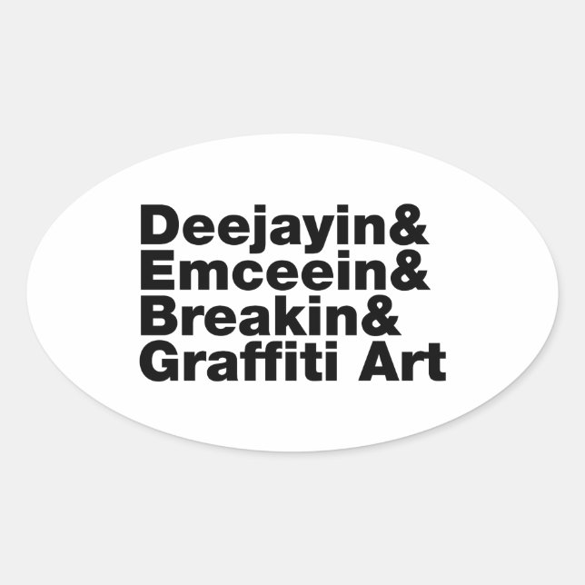 Sticker Ovale Quatre éléments de l'Hip hop (Devant)