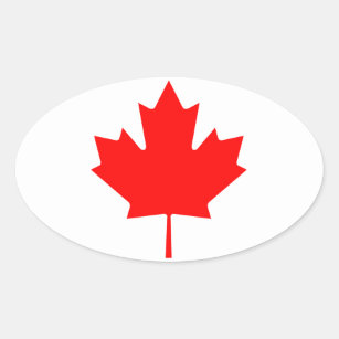 Sticker Ovale QUATRE Feuille d'érable du Canada