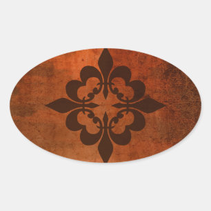 Sticker Ovale Quatre Fleur de Lis