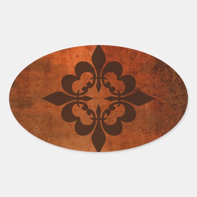 Sticker Ovale Quatre Fleur de Lis (Devant)
