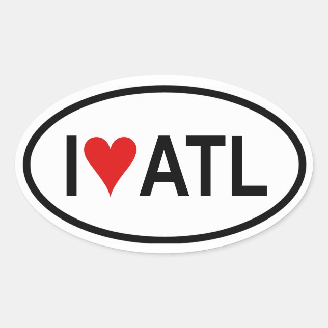 Sticker Ovale QUATRE "I [heart] Atl" (Devant)