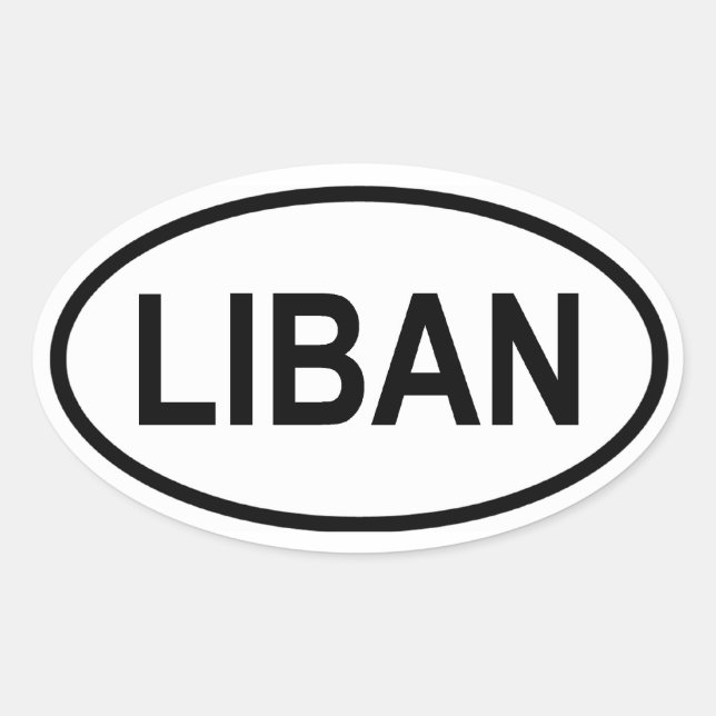 Sticker Ovale QUATRE "LIBAN" libanais (Devant)