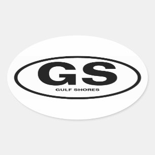 Sticker Ovale QUATRE rivages de Golfe, Alabama "GS "