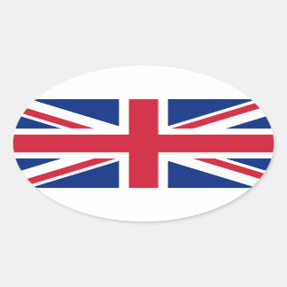 Sticker Ovale QUATRE Union Jack au Royaume-Uni