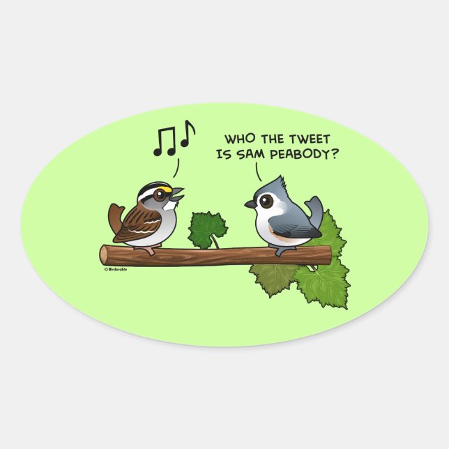 Sticker Ovale Qui est le Tweet ? (Devant)