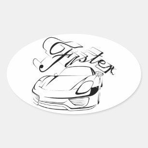 Sticker Ovale Racecar in tribals