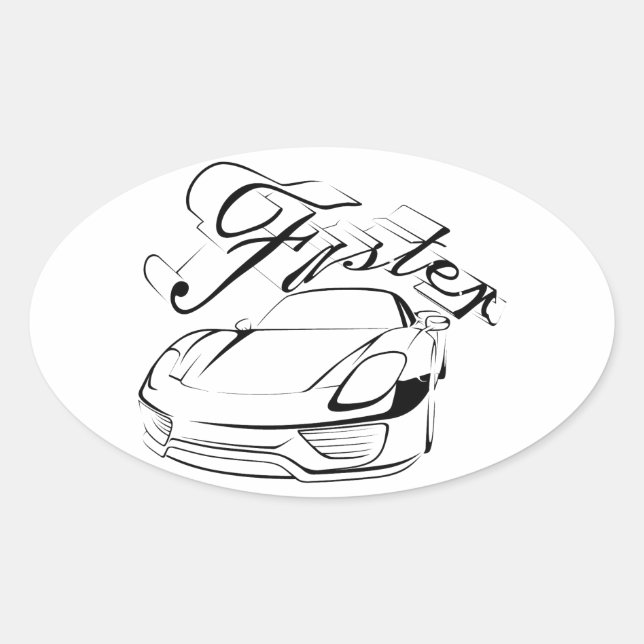 Sticker Ovale Racecar in tribals (Devant)
