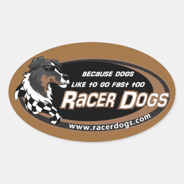 Sticker Ovale RacerDogs - Affiches de logo d'origine (Devant)