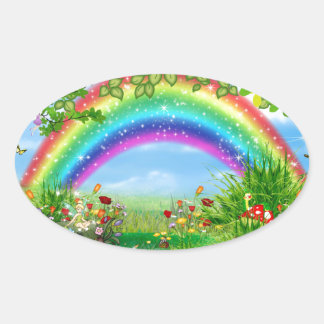 Sticker Ovale Rainbow fantasy