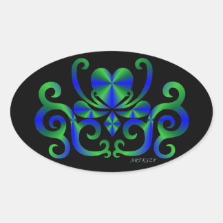 Sticker Ovale Rainbow Lily and Heart