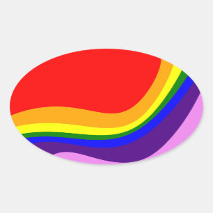 Sticker Ovale Rainbow Roy G Biv