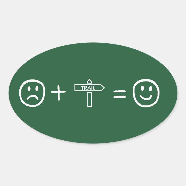 Sticker Ovale Randonnée Vous Rend Heureux (Devant)
