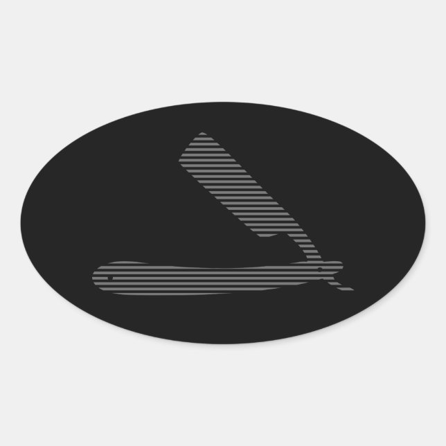 Sticker Ovale rayures de rasoir (Devant)