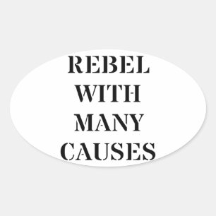 Sticker Ovale Rebel avec de nombreuses causes