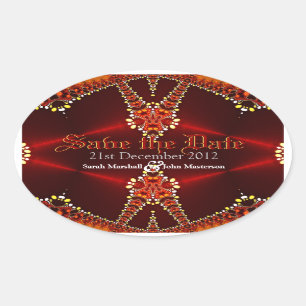 Sticker Ovale Red Gothic Diva Enregistrer l'autocollant Oval Dat