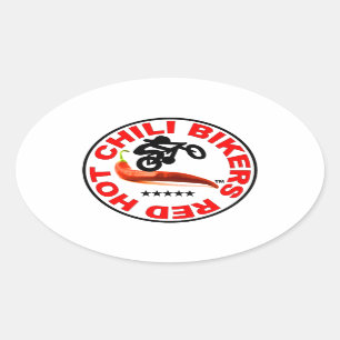 Sticker Ovale Red Hot Chili Bikers
