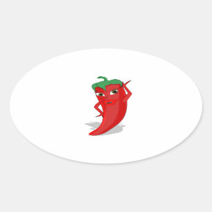 Sticker Ovale Red Hot Pepper Diva