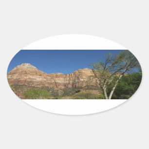 Sticker Ovale Red Rocks à Zion National Park Photographie