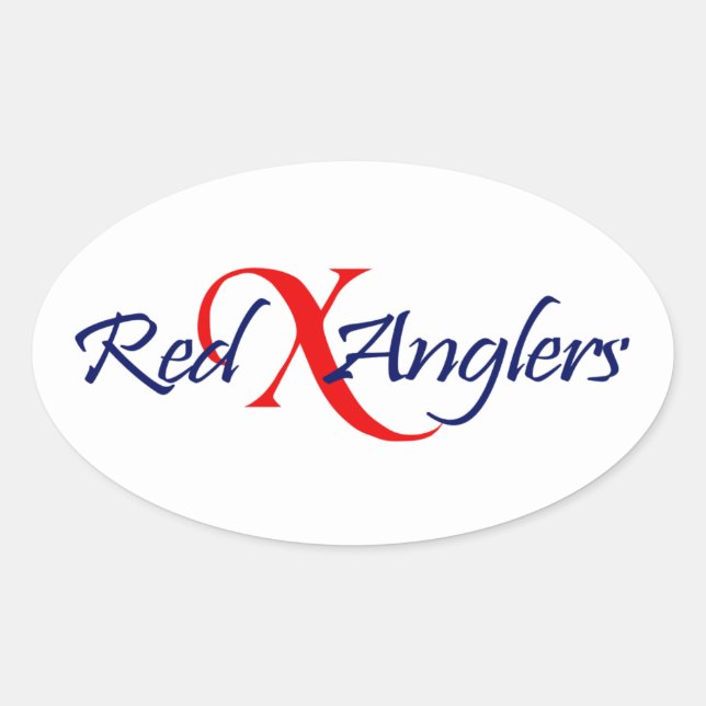 Sticker ovale Red X Anglers (Devant)