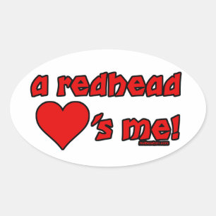 Sticker Ovale Redhead M'aime